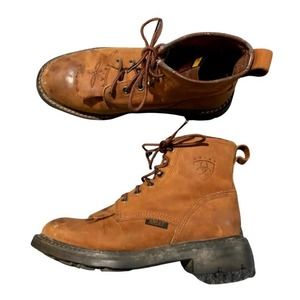 Ariat Lace Up Leather Boots 5.5 Brown Western Cascade Paddock Kiltie 31027